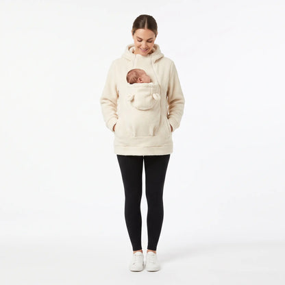 3-in-1 Babytrage-Hoodie mit Bärenohren