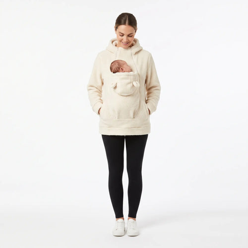 3-in-1 Babytrage-Hoodie mit Bärenohren